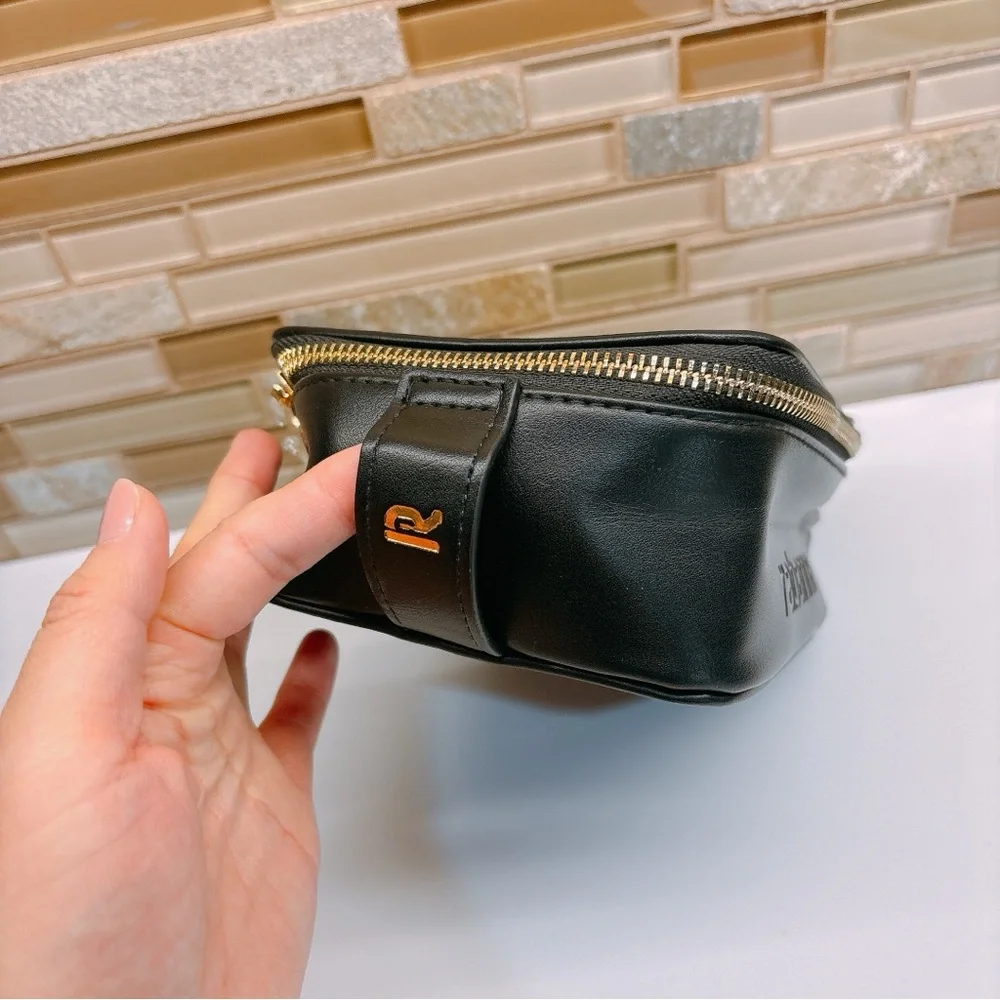 Rabanne Black Leather Cosmetic Bag - Picture 2 of 3